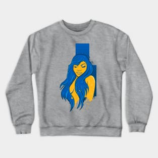 Birds with blue hair beauty Crewneck Sweatshirt